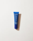 Blue lip mask tube with 'Eleusia' branding on a white background